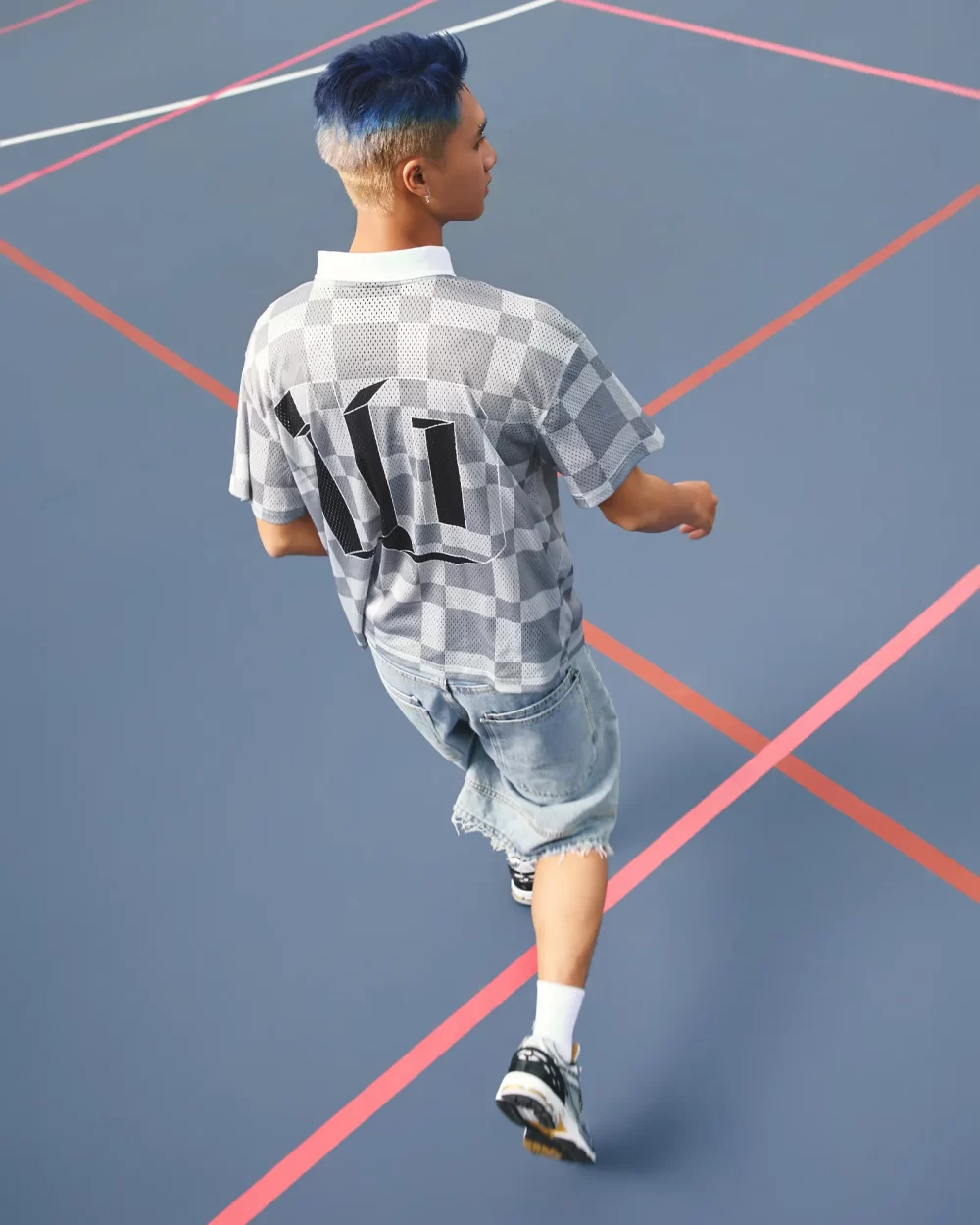 Gray Waffle Mesh Jersey 8