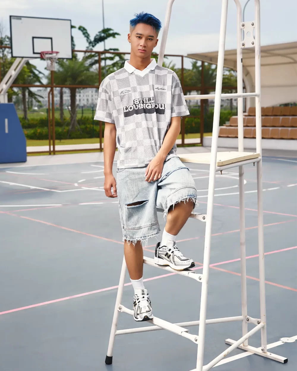 Gray Waffle Mesh Jersey 7