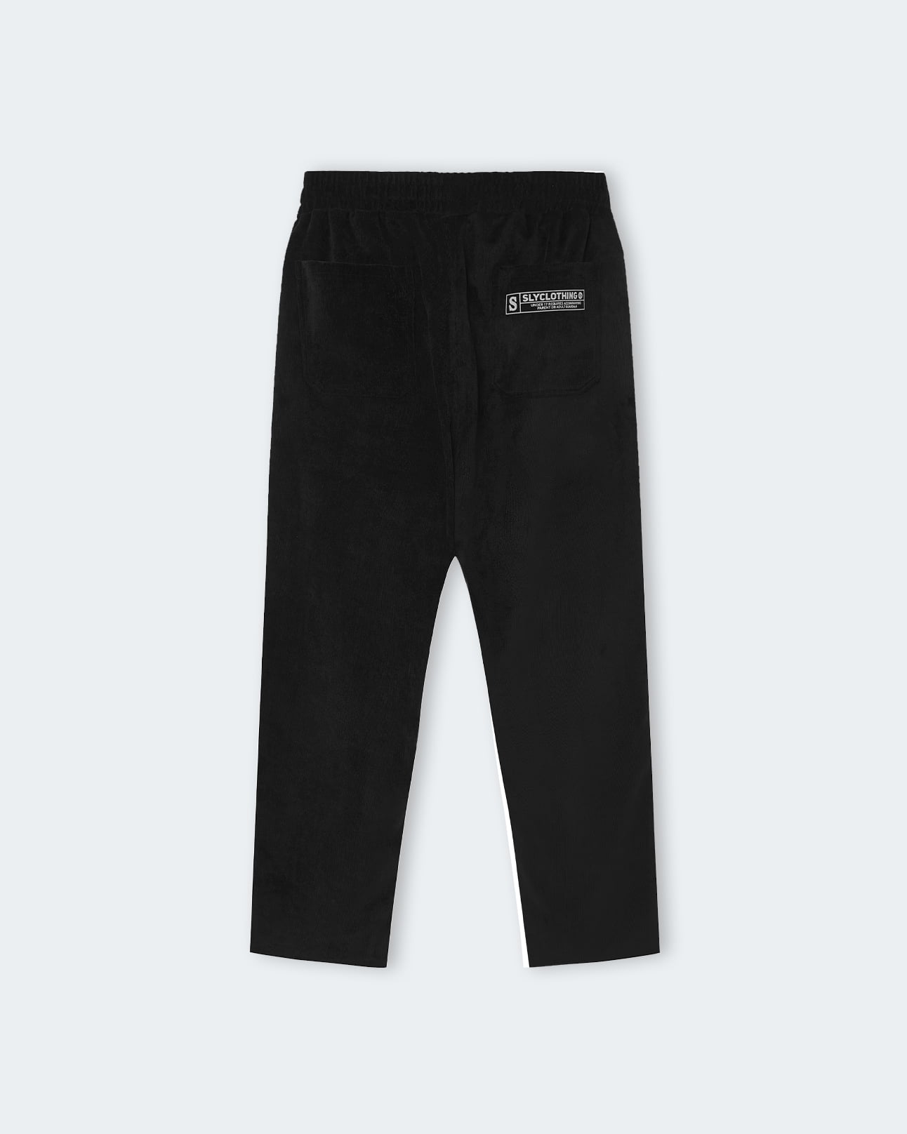Black Solid Corduroy Pants 17