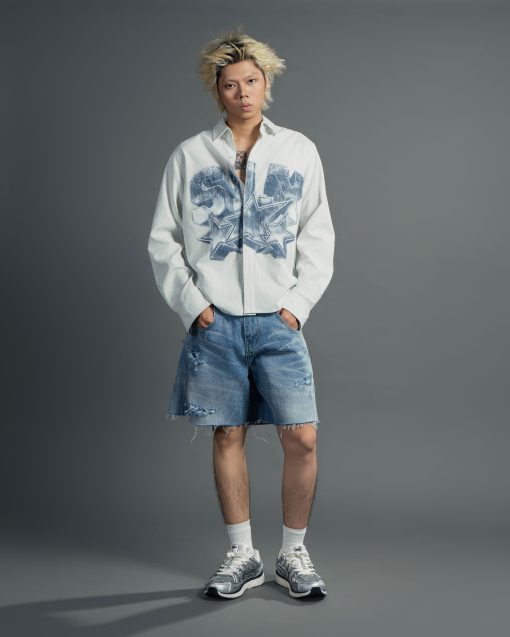Blue Destroy Baggy Short 4
