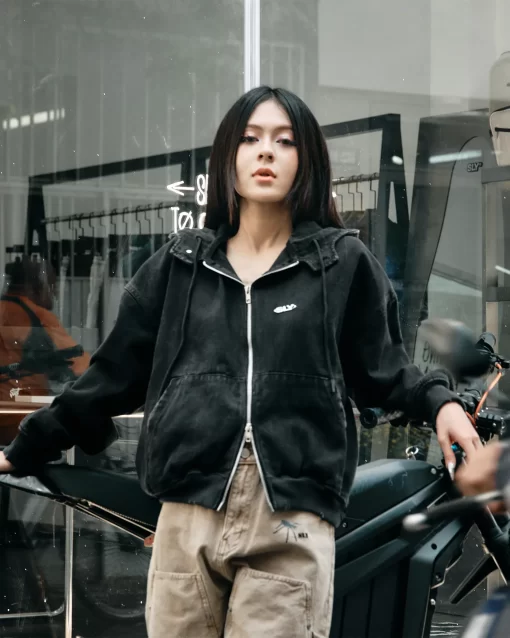 Antimon Denim Zipped Hoodie 3