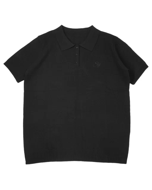 Black SLY Polo Knit 1