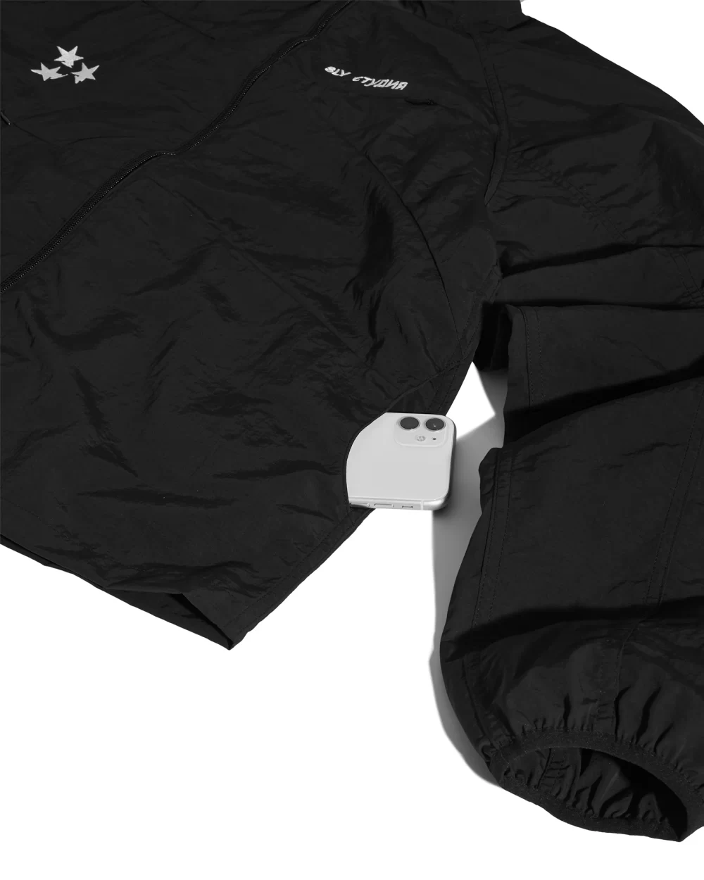 SLY Snail Jacket Wrinkled Black 10