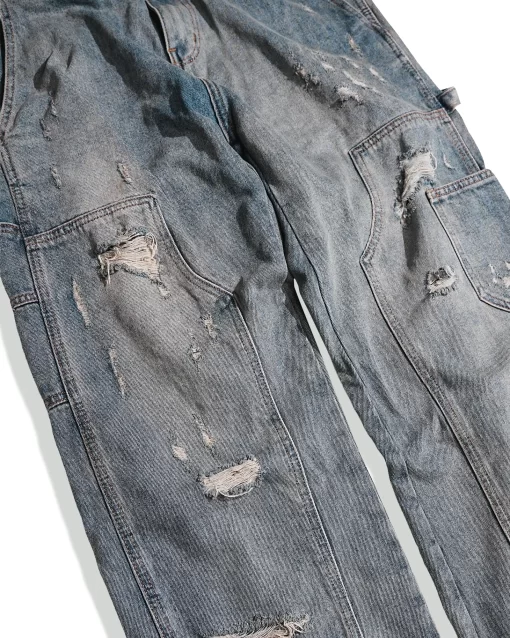 SLY Double Knee Jeans Washed Blue 4