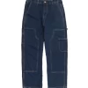 Washed Blue Straight Double Knee Jeans 15