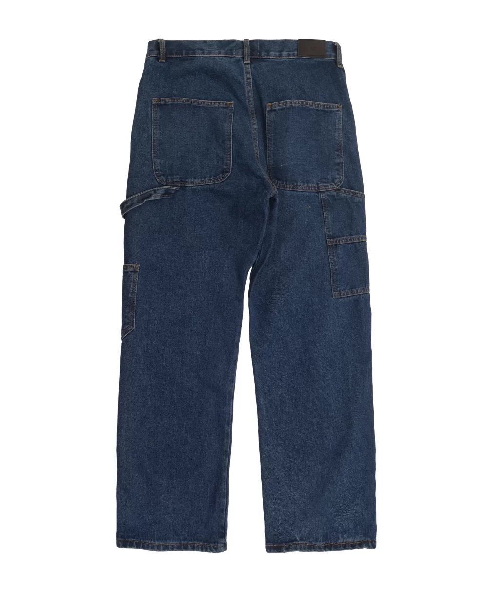 Washed Blue Straight Double Knee Jeans 8