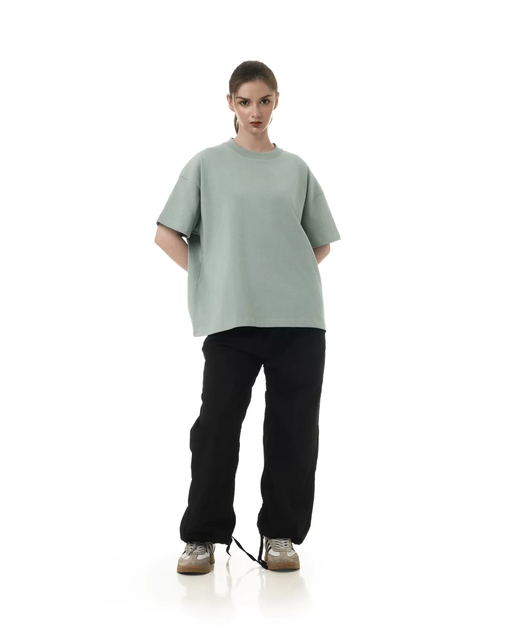 Washed Mint Casual Boxy Tee 7