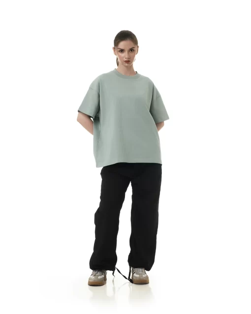 Washed Mint Casual Boxy Tee 3