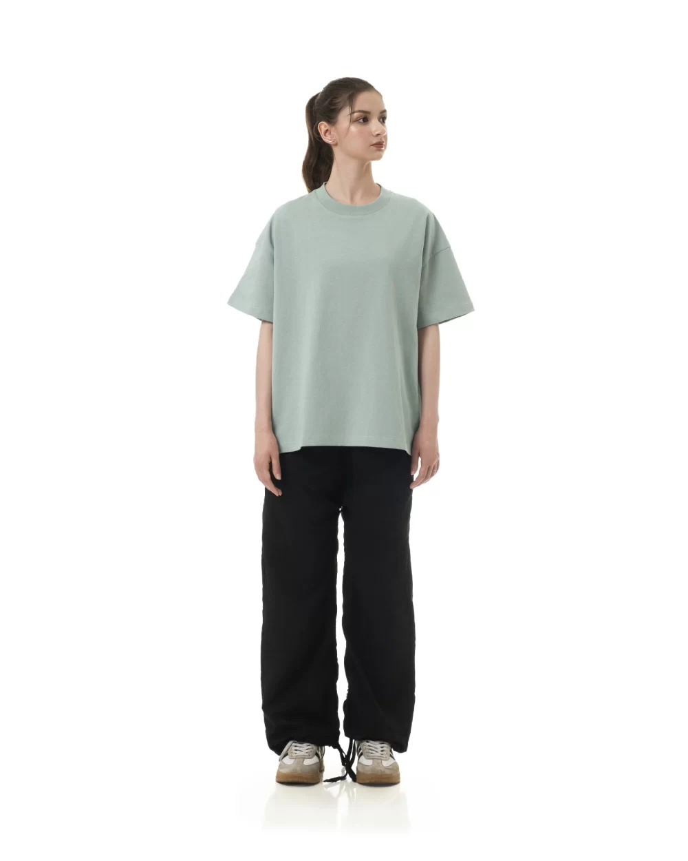 Washed Mint Casual Boxy Tee 8