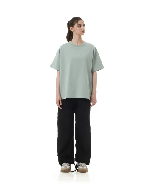 Washed Mint Casual Boxy Tee 4