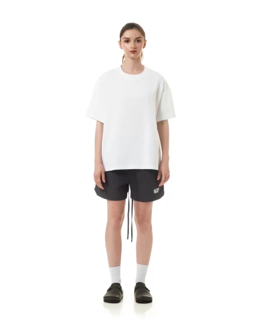 Washed White Casual Boxy Tee 3