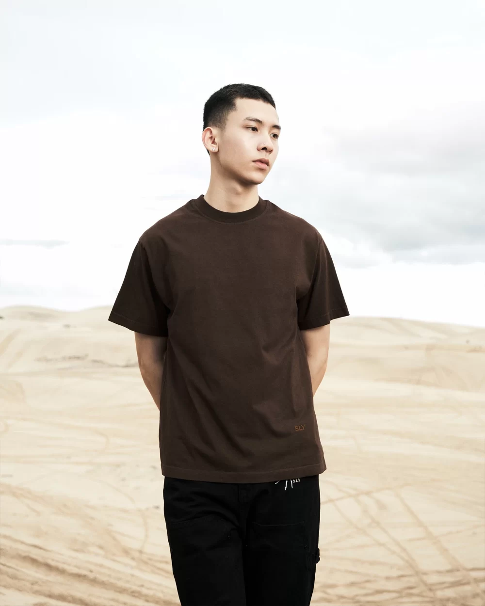 Brown Casual Washed Tee 6