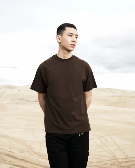 Brown Casual Washed Tee 3