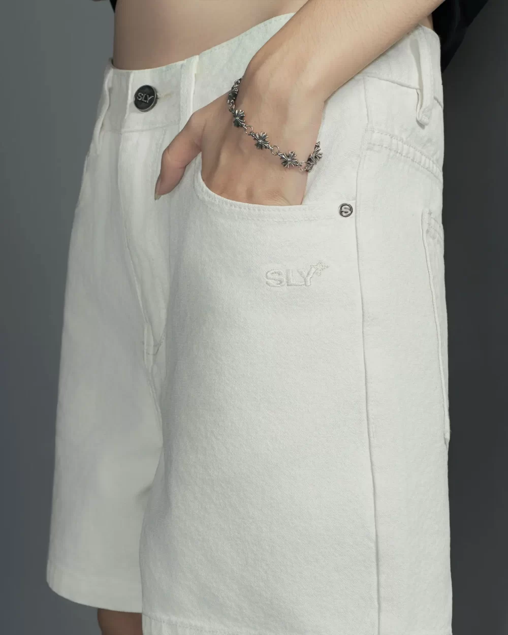 White Classic Canvas Short 14