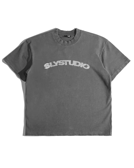 Grey T-shirt Curved washed 1