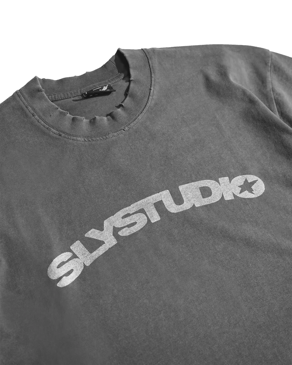 Grey T-shirt Curved washed 11