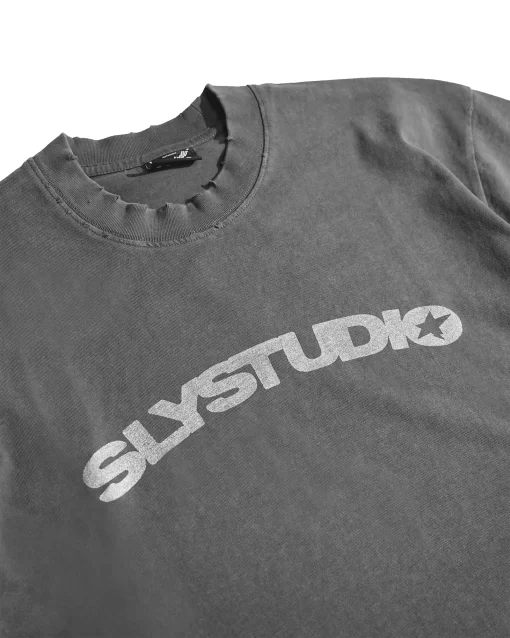 Grey T-shirt Curved washed 5