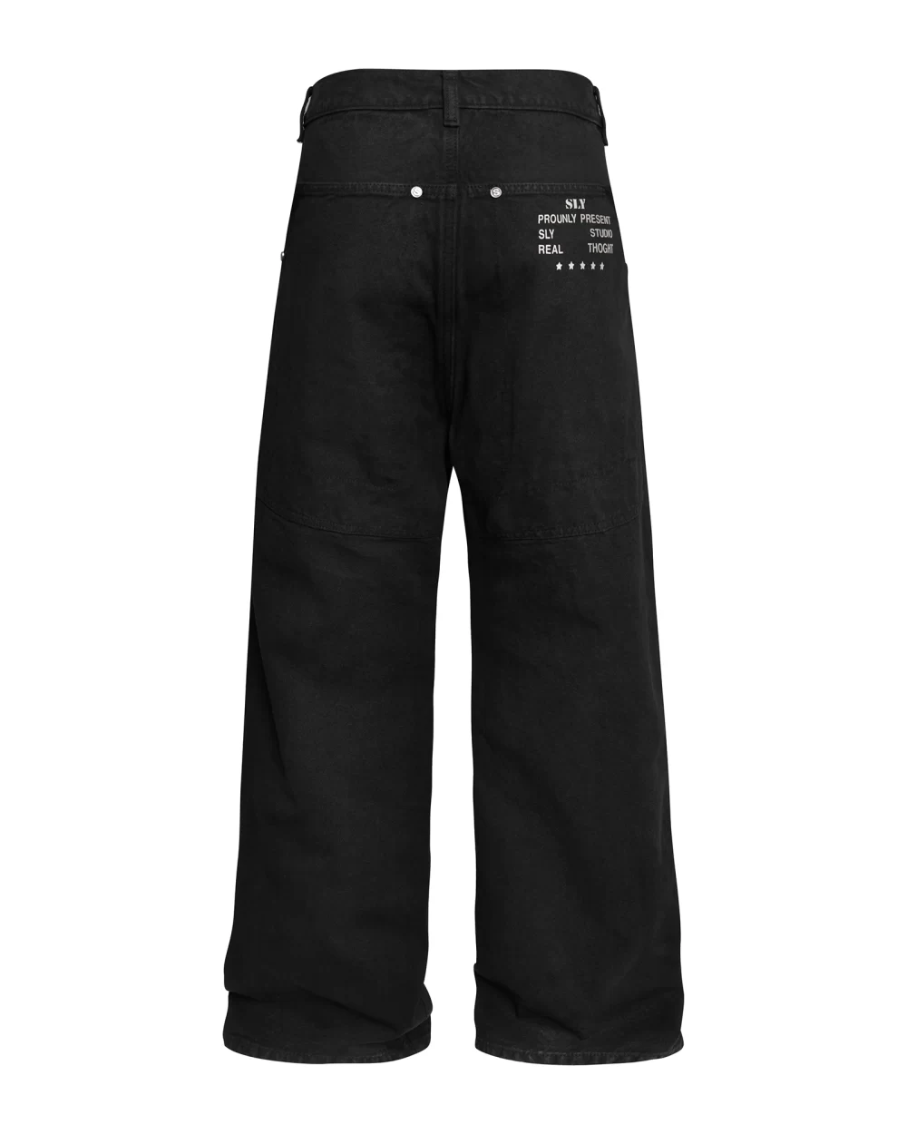 Black Washed Canvas Double Knee Pant 8