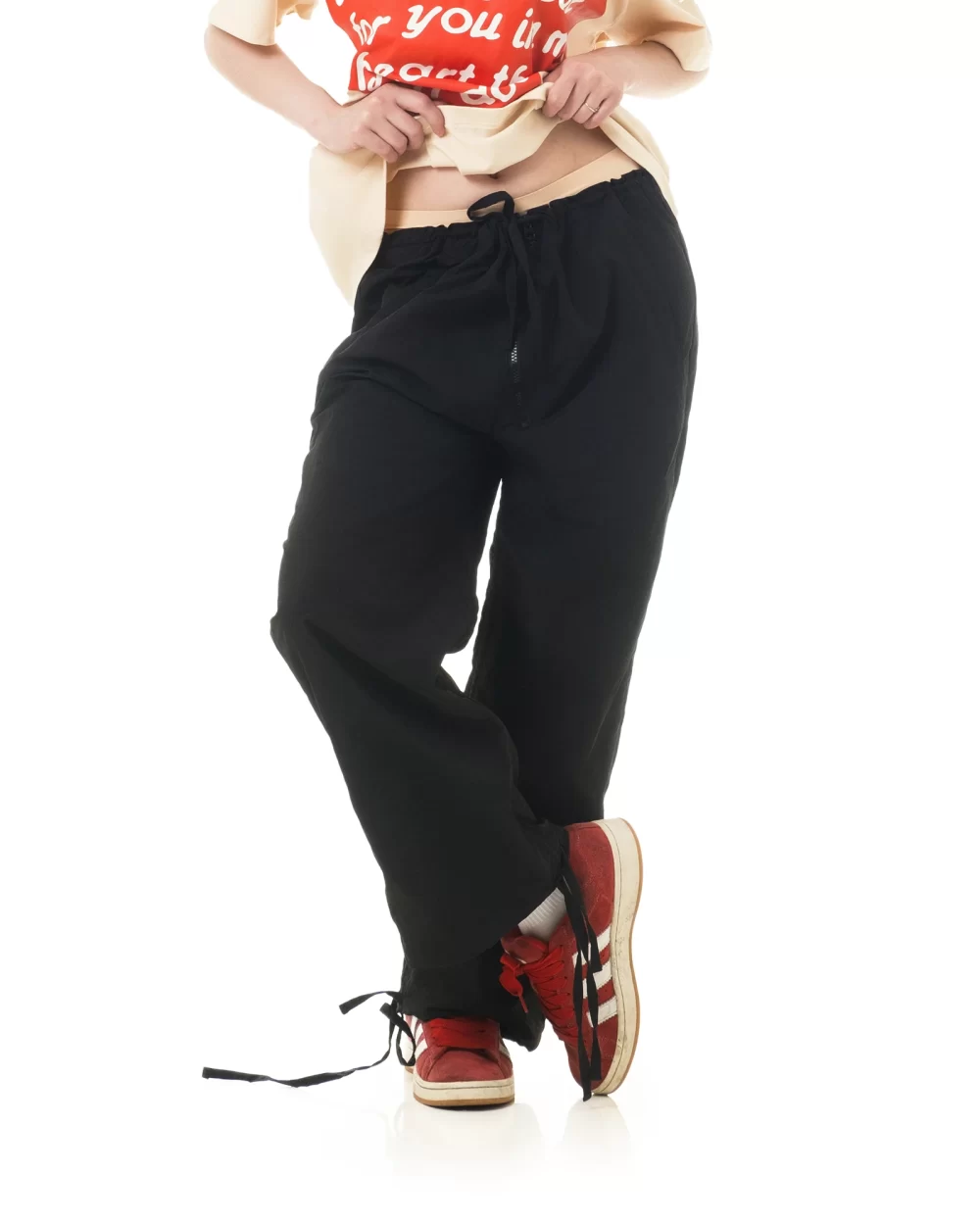 Black Drawstring Baggy Pants 9