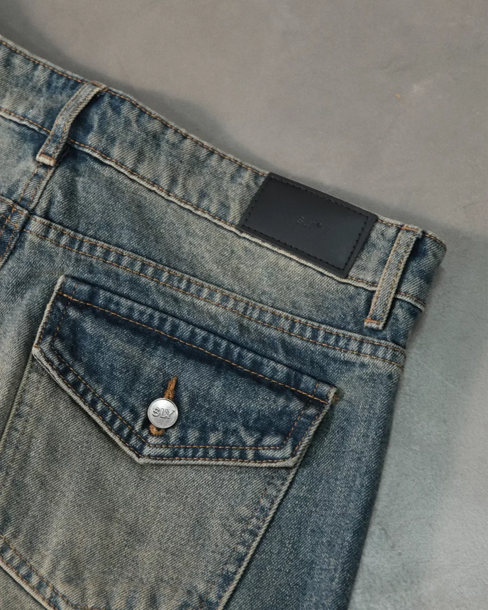 Washed Grey Straight Dispatch Jeans 11