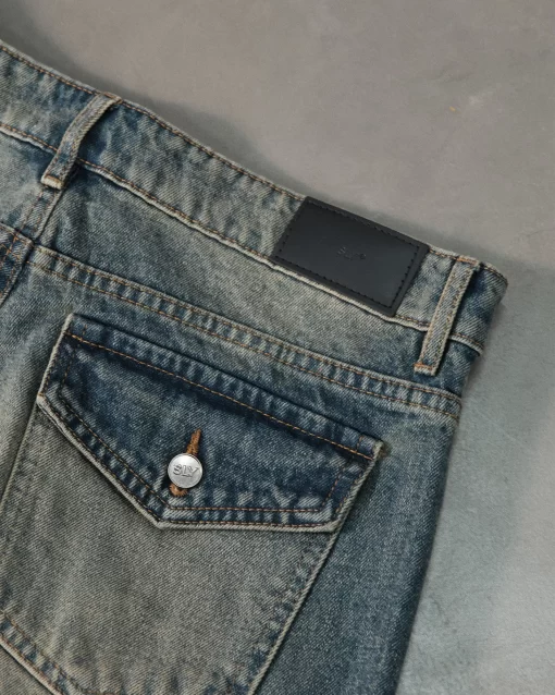Washed Grey Straight Dispatch Jeans 6
