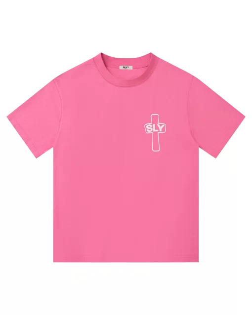 Washed Hot Pink Holy Cross Tee 1