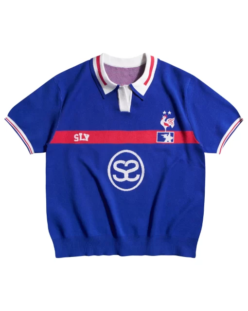 Blue Les Bleus Football Knit Shirt 1