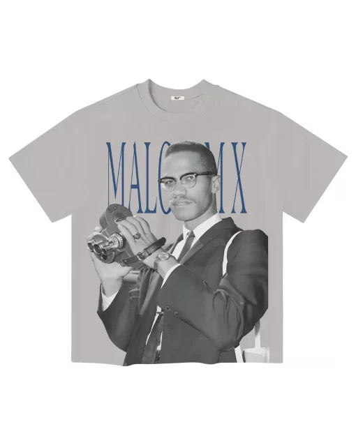 Grey Malcolm X Tee 1