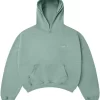 Washed Green Patch Logo Oversized Hoodie 20