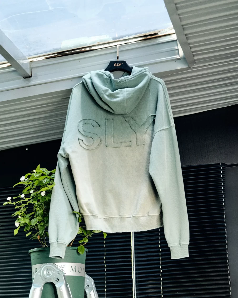 Washed Green Torn Hoodie 14