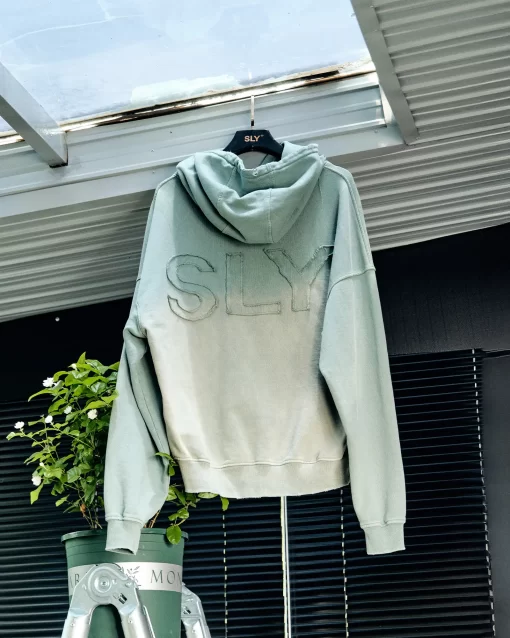 Washed Green Torn Hoodie 6