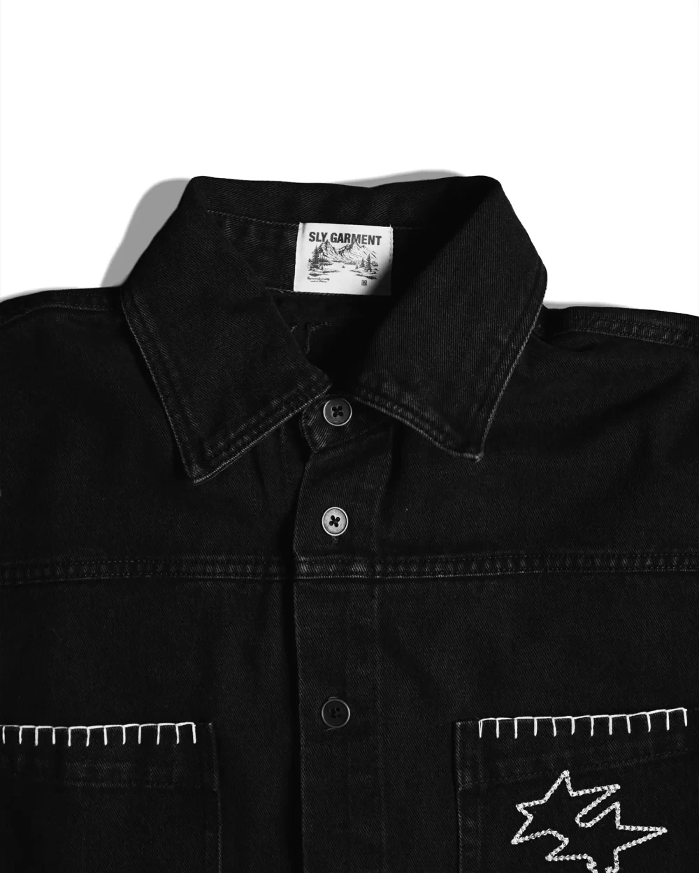 Black Shine Denim Washed Shirt 11