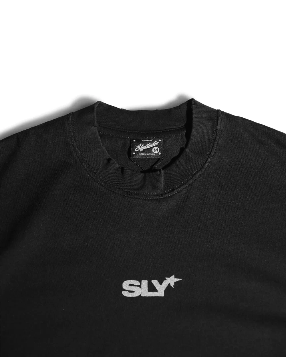 Black T-shirt Starburst washed 13