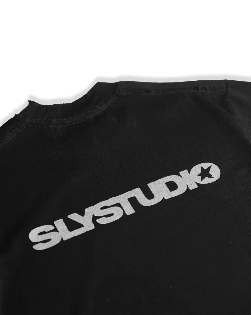 Black T-shirt Starburst washed 6