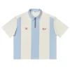 Cream n Blue Stripes Boxy Polo 11