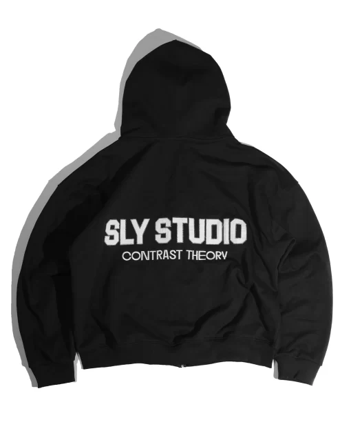 Hoodie Zip Theory Black 2