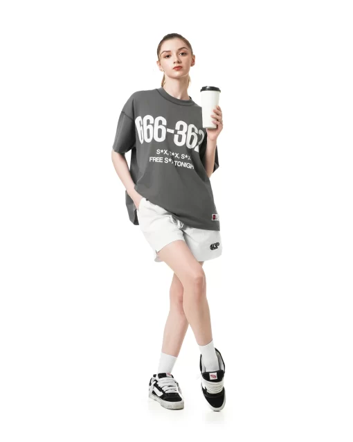 Grey 666 Boxy Tee 3