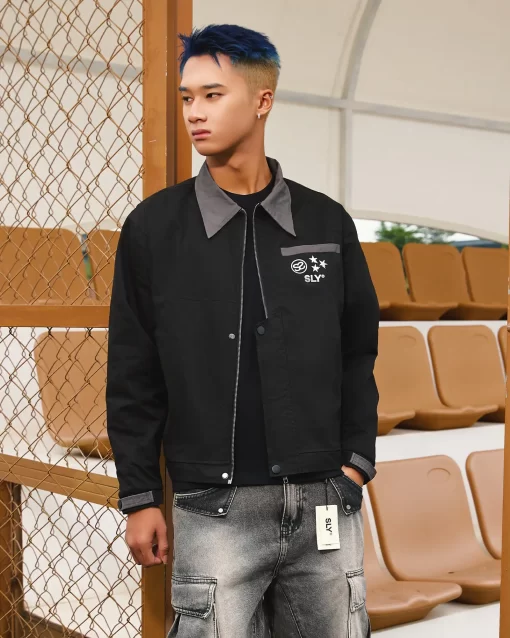 Black Kaki Worker Jacket 4