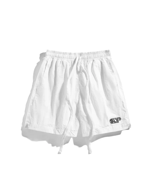 White Wrinkled Parachute Short 1