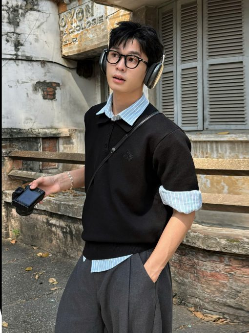 Black SLY Polo Knit 4
