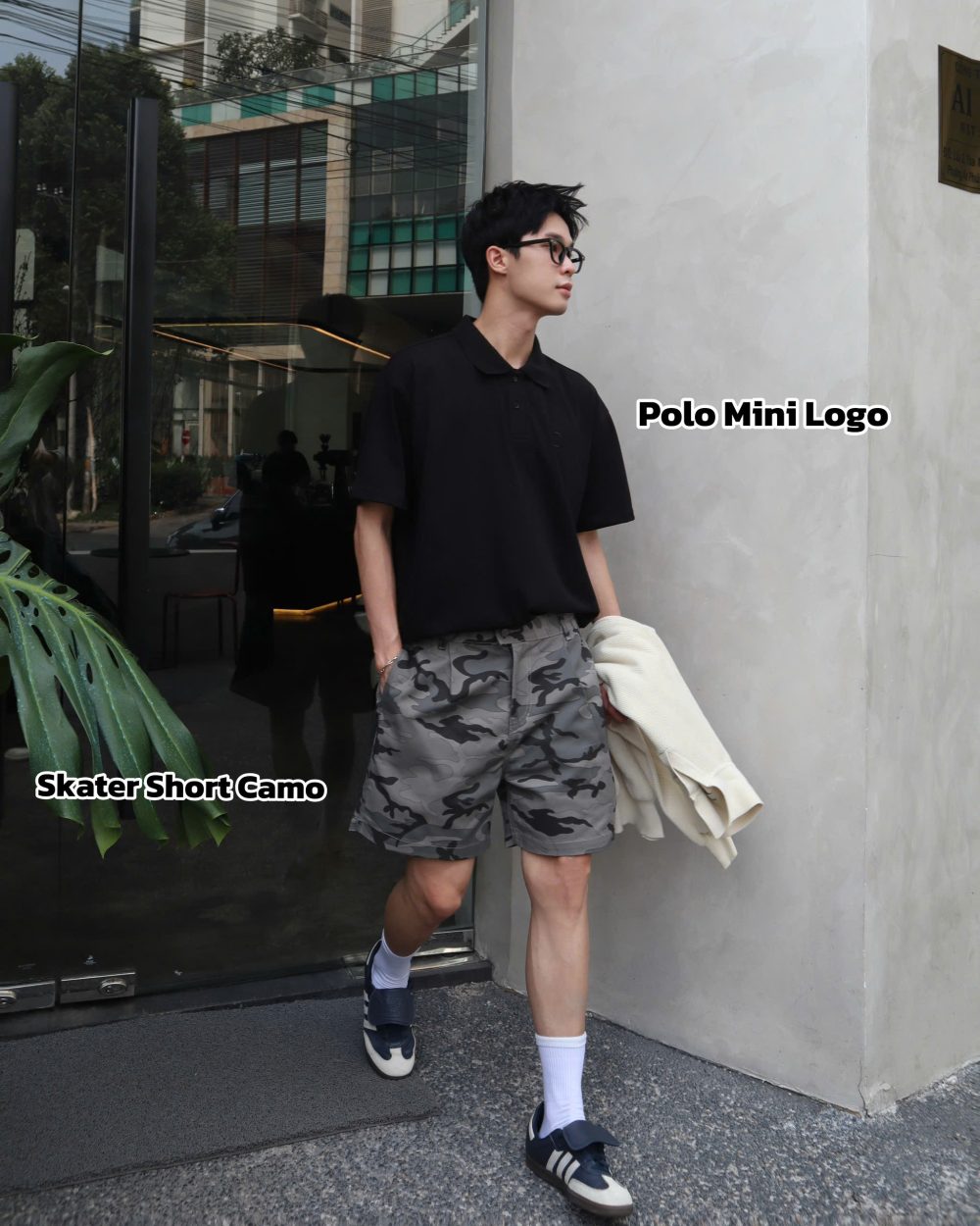 Grey Camo Kaki Skater Short 8