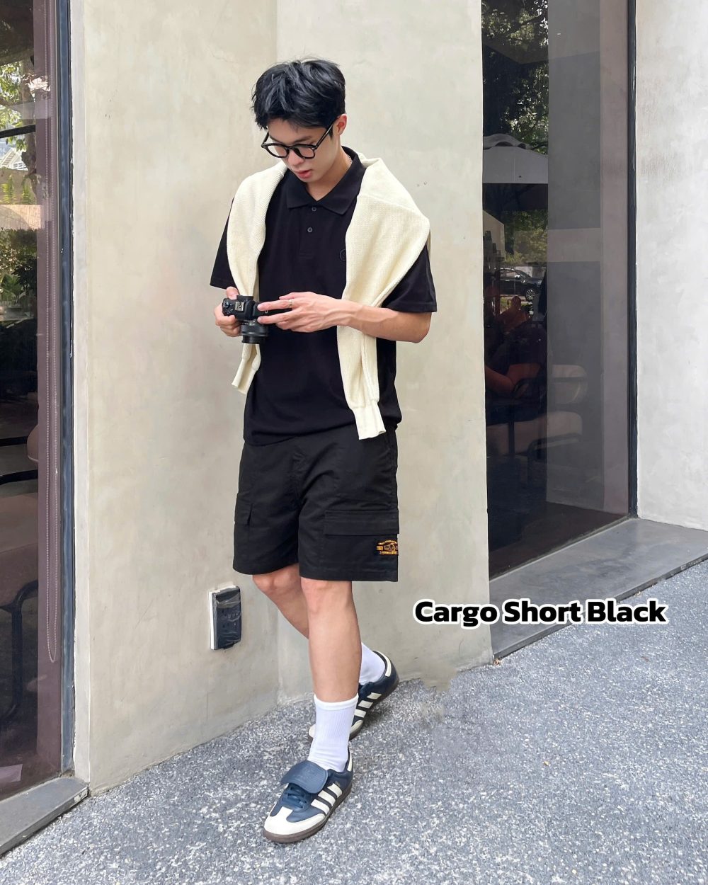 Black Kaki Cargo Short 9