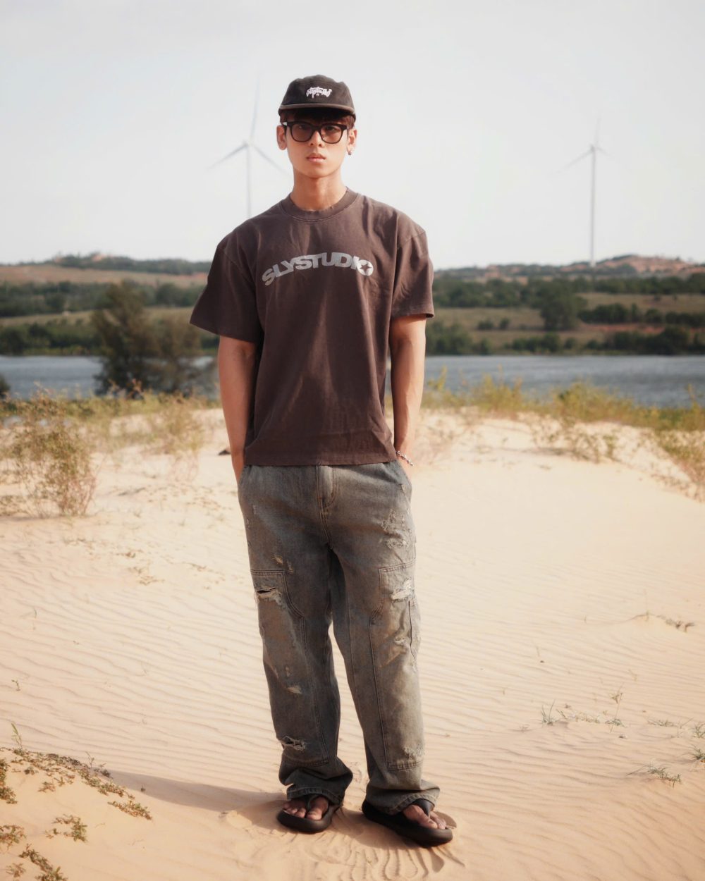Grey T-shirt Curved washed 9