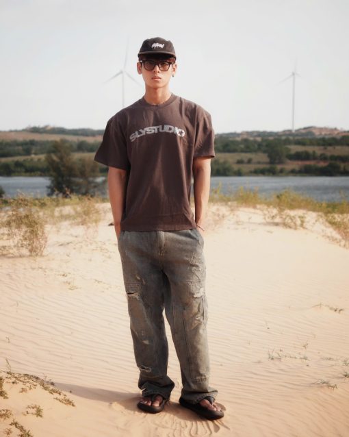 Grey T-shirt Curved washed 3