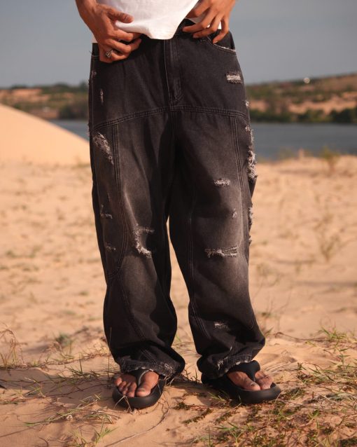 Jeans Straight SLY Dispatch Washed Black 4