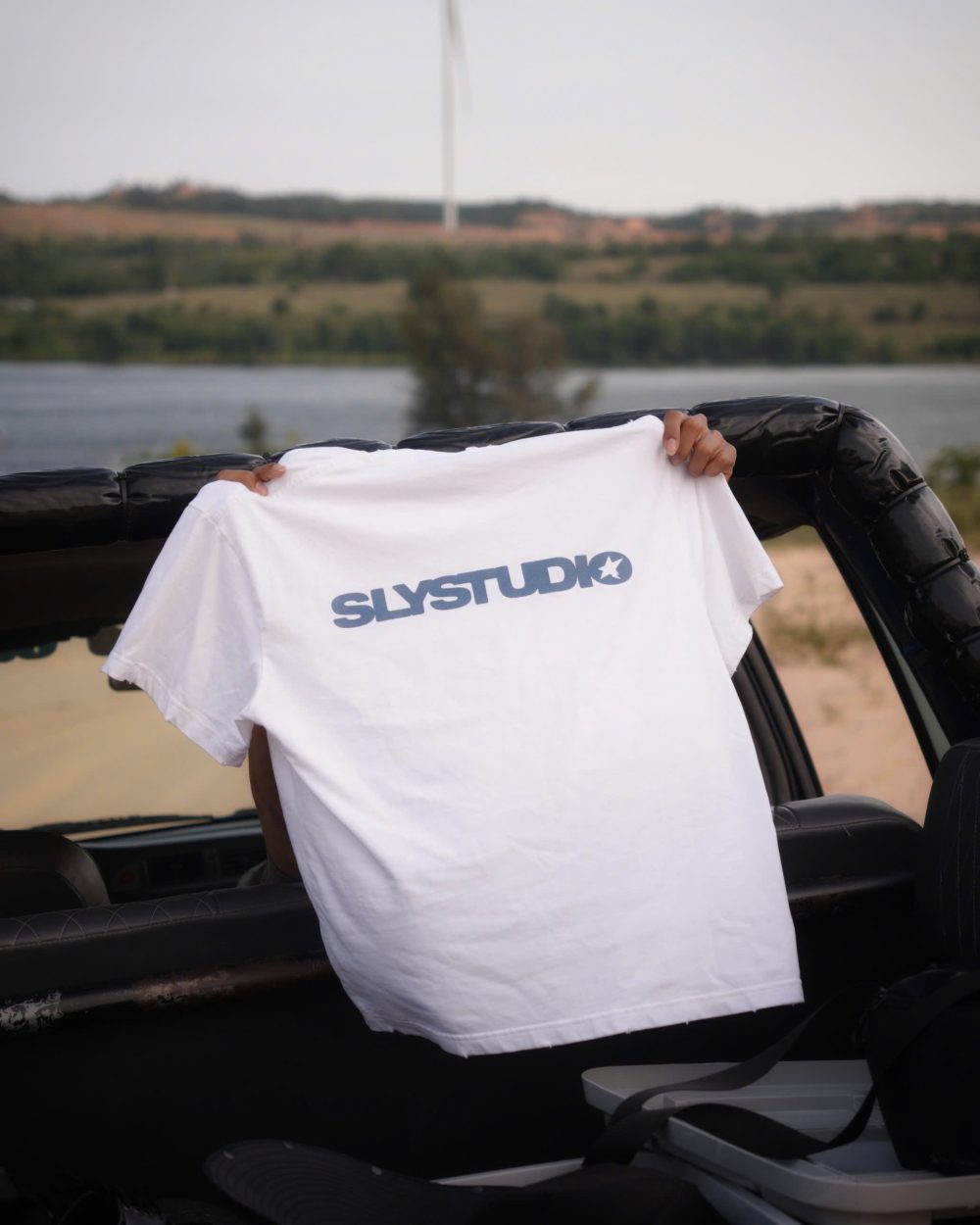 White T-shirt Starburst washed 12