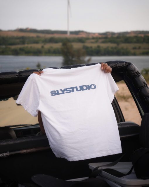 White T-shirt Starburst washed 5